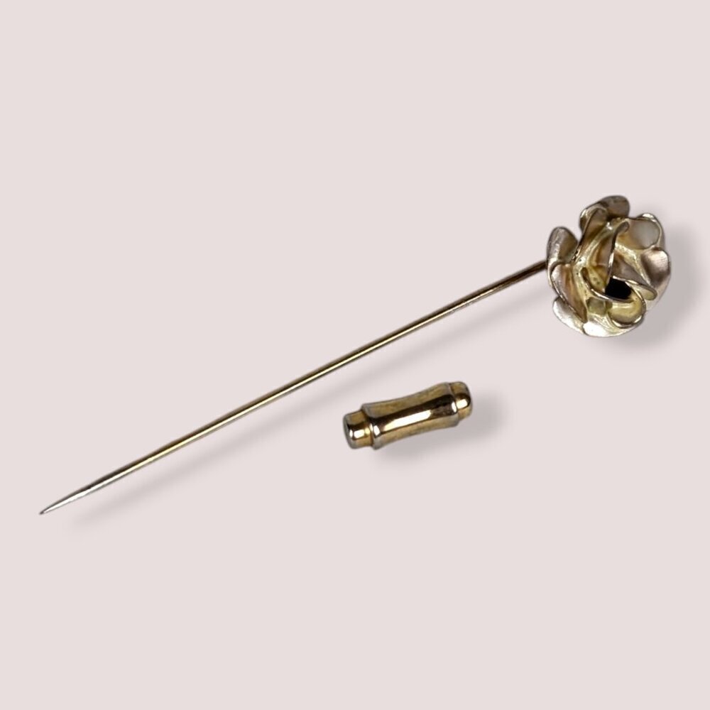 (2/$20 Vintage Metallic Flower Stick Pin